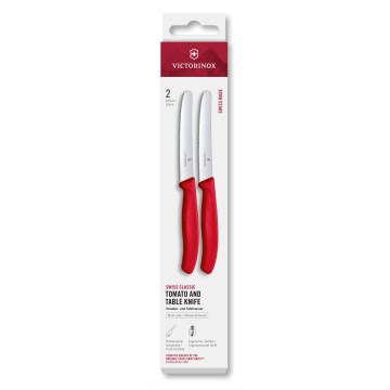 Victorinox - SWISS CLASSIC daržovių peilių rinkinys, 11 cm, 2 vnt., raudonas