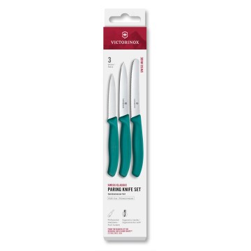 Victorinox - SWISS CLASSIC daržovių peilių rinkinys, 3 vnt., turkio spalvos
