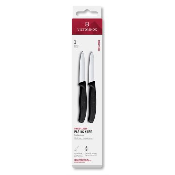 Victorinox - SWISS CLASSIC daržovių peilių rinkinys, 8 cm, 2 vnt., juoda