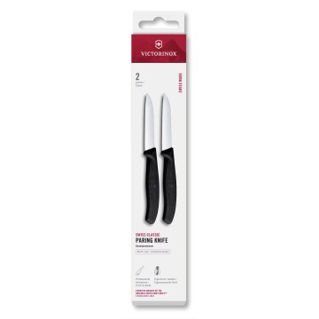 Victorinox – SWISS CLASSIC daržovių peilių rinkinys, 8 cm, 2 vnt., juodas