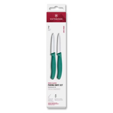 Victorinox - SWISS CLASSIC daržovių peilių rinkinys, 8 cm, 2 vnt., turkio spalvos