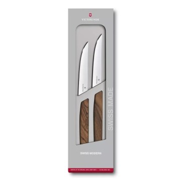 Victorinox - SWISS MODERN steiko peilių rinkinys, 12 cm, 2 vnt., su riešutmedžio rankenomis