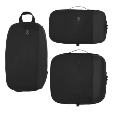 Victorinox - Travel Essentials kelioninių organizatorių rinkinys, 3 vnt., juodas