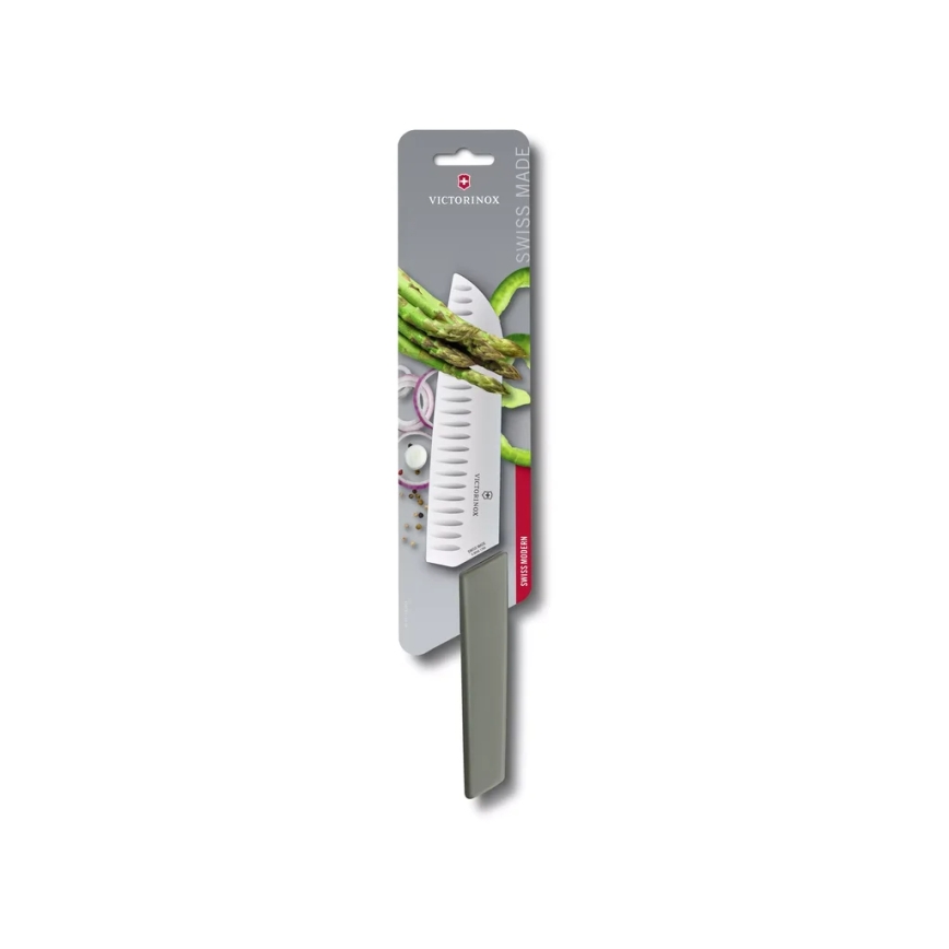 Victorinox - Virtuvinis santoku peilis SWISS MODERN 17 cm žalias