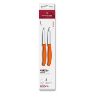Victorinox - Virtuvinių daržovių peilių rinkinys SWISS CLASSIC, 8 cm, 2 vnt., oranžinė