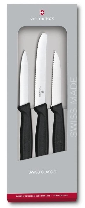 Victorinox - Virtuvinių peilių rinkinys daržovėms 3 vnt. juoda