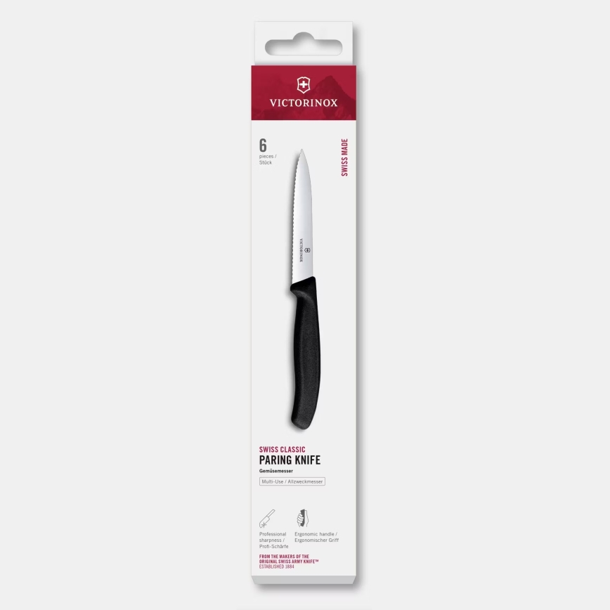 Victorinox - Virtuvinių peilių rinkinys daržovėms SWISS CLASSIC 10 cm, 6 vnt., juoda