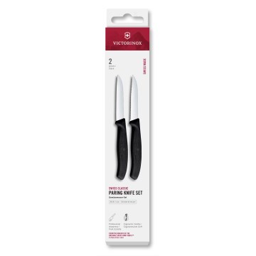 Victorinox - virtuvinių peilių rinkinys daržovėms SWISS CLASSIC 8 cm, 2 vnt., juodas