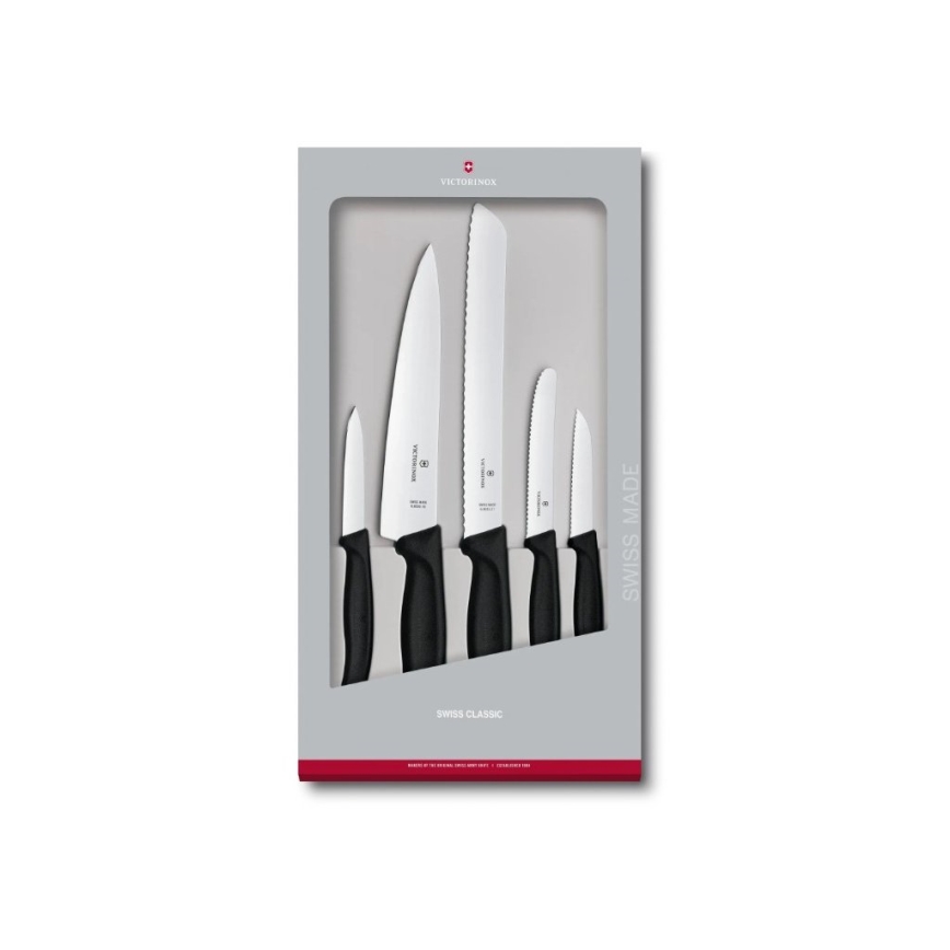 Victorinox - virtuvinių peilių rinkinys SWISS CLASSIC, 5 vnt., juodas