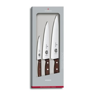 Victorinox WOOD – 3 dalių virtuvinių peilių rinkinys su klevo rankenomis