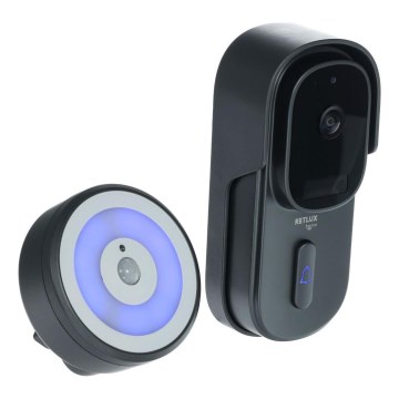 Video durų skambutis su judesio jutikliu 5MPx 1440p 5200 mAh Wi-Fi IP65 antracitas