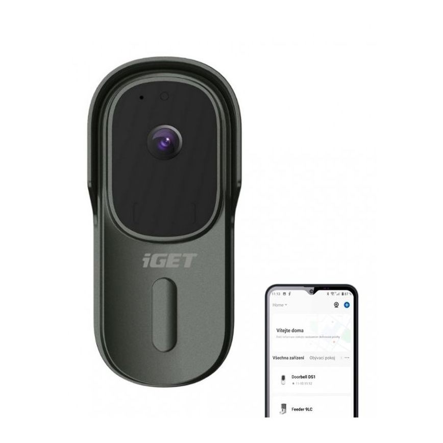 Video durų skambutis su judesio jutikliu Full HD 1080p 5200 mAh IP65 Wi-Fi antracitas