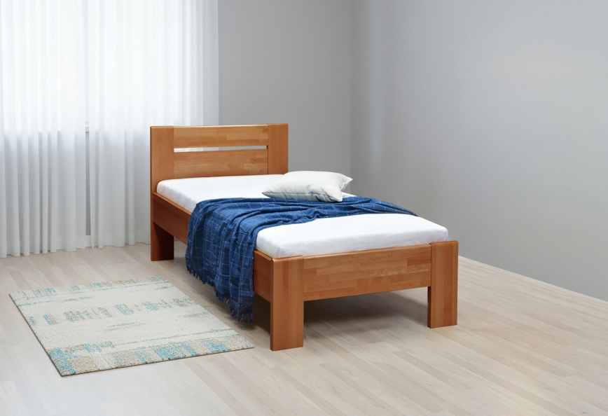 Viengulė lova AMBER 90x200 cm riešutas