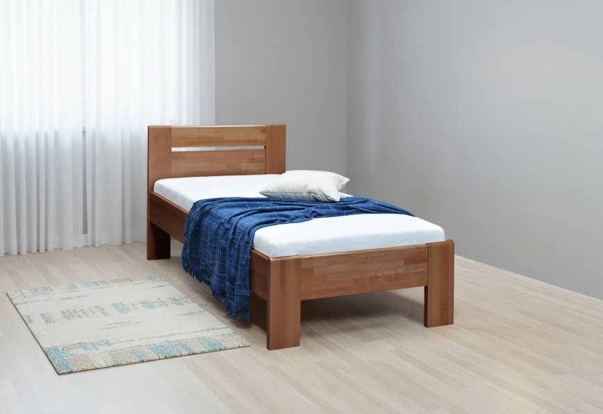 Viengulė lova AMBER 90x200 cm, slyvų spalvos