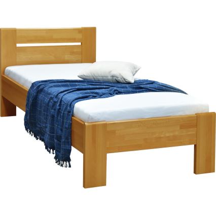 Viengulė lova AMBER 90x200 cm, šviesus riešutas