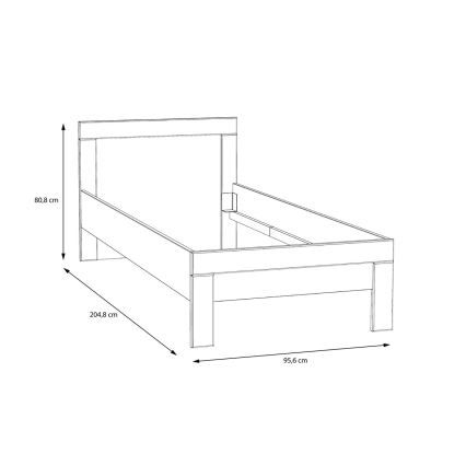 Viengulė lova SNOWIE 90x200 cm, balta