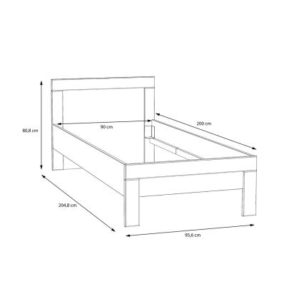 Viengulė lova SNOWIE 90x200 cm, balta