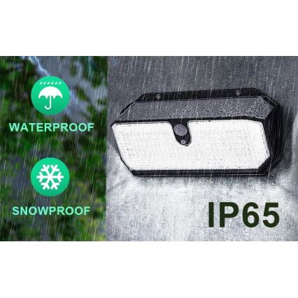 Viking - LED saulės sieninis šviestuvas su jutikliu LED/2W/3,7V IP65 6000K 2200 mAh