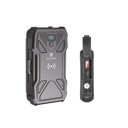 Viking - Power Bank su LED žibintuvėliu, belaidžiu įkrovimu ir saulės moduliu Power Delivery 22,5W/10000 mAh