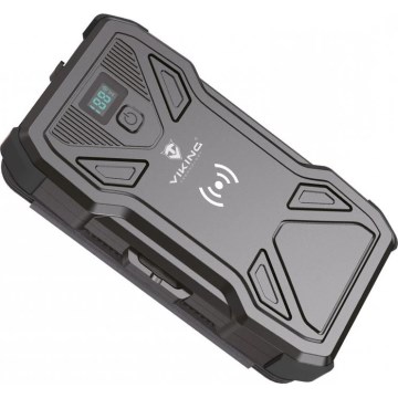 Viking - Power Bank su LED žibintuvėliu, belaidžiu įkrovimu ir saulės moduliu Power Delivery 22,5W/10000 mAh