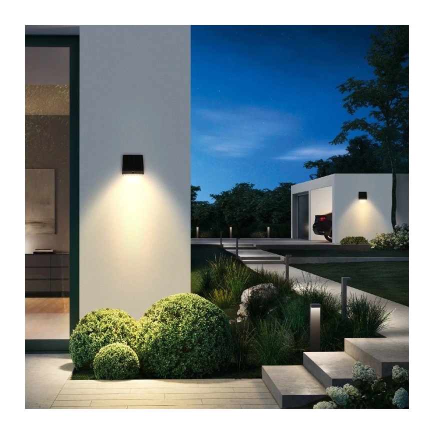 Viking - reguliuojamas LED saulės sieninis šviestuvas su jutikliu LED/2W/3,7V IP54 4000K 2000 mAh