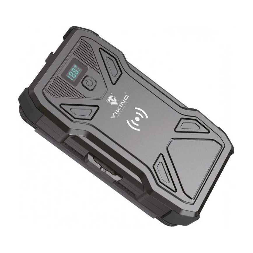 Viking - išorinis akumuliatorius su LED žibintuvėliu, belaidžiu įkrovimu ir saulės panele Power Delivery 22,5W/20000 mAh