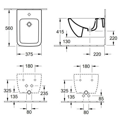 Villeroy & Boch 441100R1 - Pakabinamas bidė VENTICELLO keramika/balta