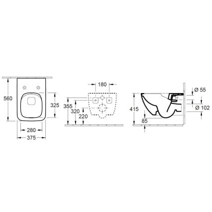 Villeroy & Boch 4611RSR1 - Pakabinamas klozetas su SoftClose sėdyne VENTICELLO keramika/balta