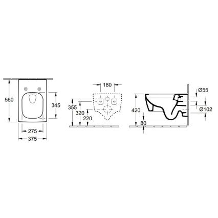 Villeroy & Boch 4633R001 - pakabinamas WC MEMENTO keramika/balta