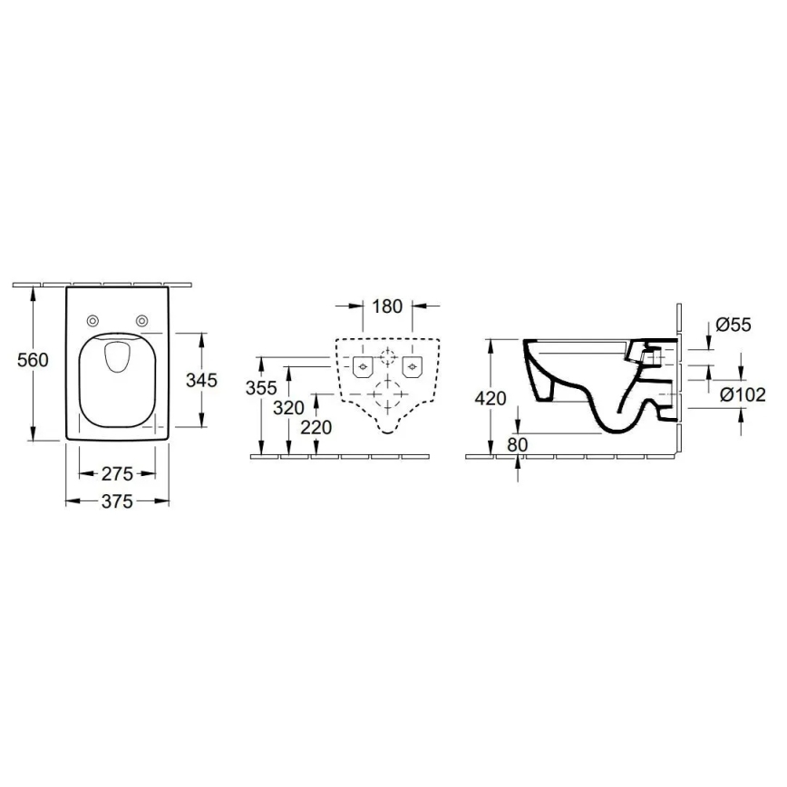 Villeroy & Boch 4633R001 - pakabinamas WC MEMENTO keramika/balta