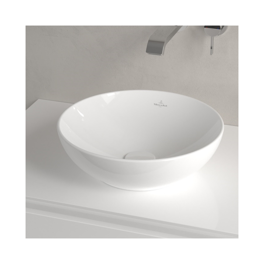 Villeroy & Boch 4A450001 - Ant stalviršio montuojamas praustuvas LOOP&FRIENDS Ø 38 cm, keramika / balta
