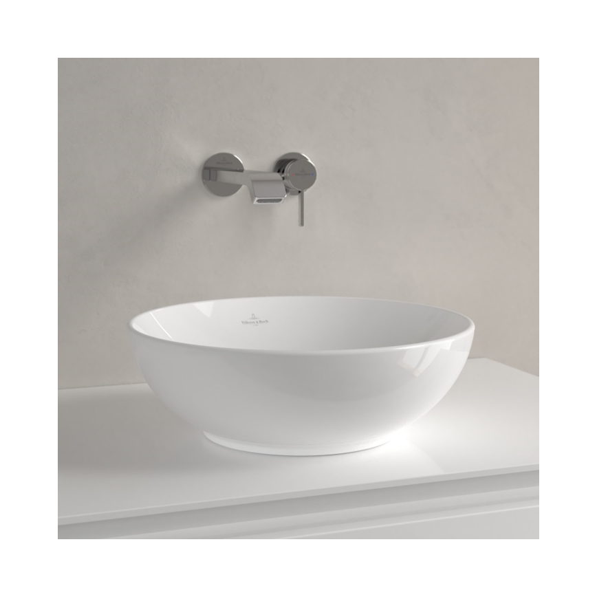 Villeroy & Boch 4A450001 - Ant stalviršio montuojamas praustuvas LOOP&FRIENDS Ø 38 cm, keramika / balta