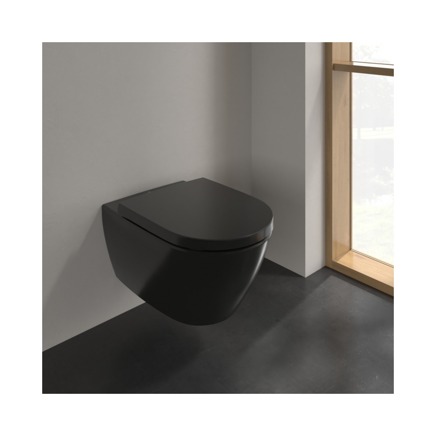 Villeroy & Boch 5614R0R7 - Pakabinamas WC SUBWAY keramika/juoda