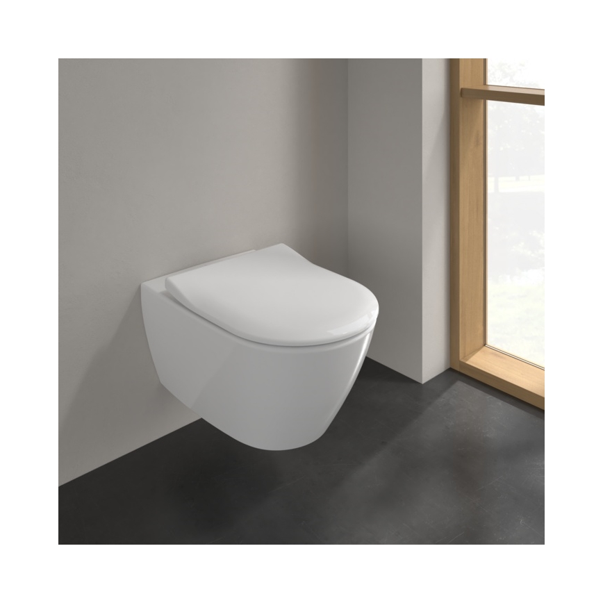 Villeroy & Boch 5614R201 - pakabinamas WC su SoftClose sėdyne SUBWAY 2.0 keramika/balta