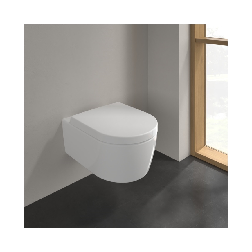 Villeroy & Boch 5656HRR1 - Pakabinamas WC su SoftClose AVENTO sėdyne keramika/balta