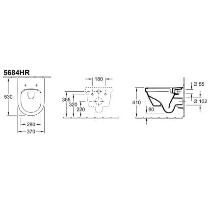 Villeroy & Boch 5684HRR1 - Pakabinamas klozetas su SoftClose sėdyne ARCHITECTURA keramika/balta