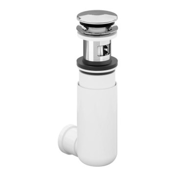 Villeroy & Boch 92198800 - Praustuvo sifonas PUSHOPEN blizgus chromas/balta