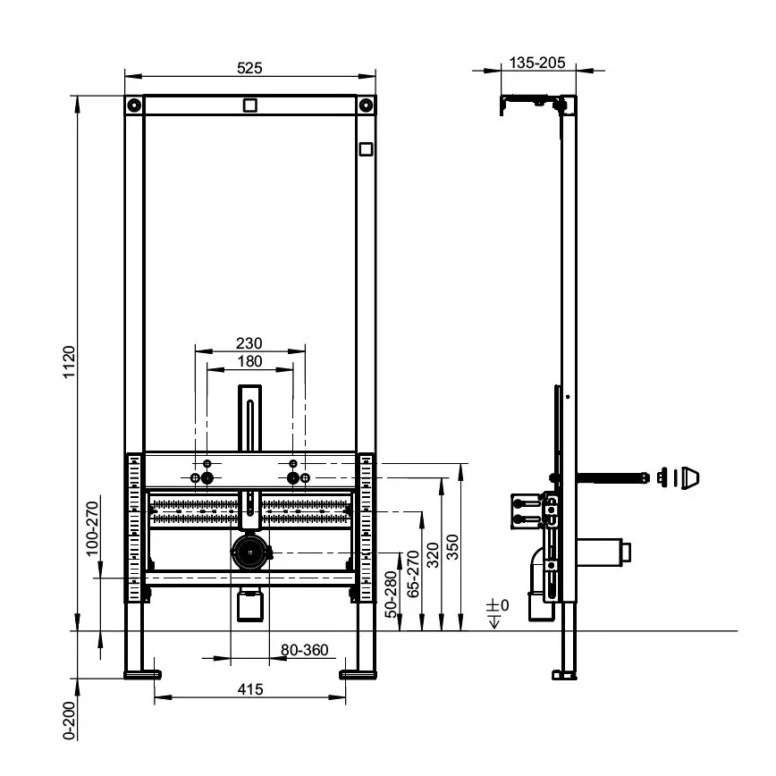 Villeroy & Boch 92214800 - Įmontuojamas modulis bidetui VICONNECT, 112 cm