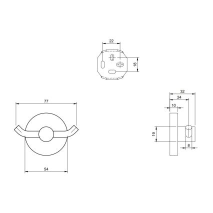 Villeroy & Boch TVA15101200061 - Sieninis kabliukas ELEMENTS, blizgus chromas