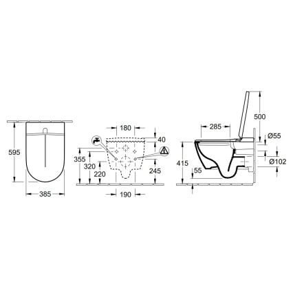 Villeroy & Boch V0E100R1 - Pakabinamas bidė su SoftClose sėdynės dangčiu VICLEAN keramika/balta +nuotolinis valdymas
