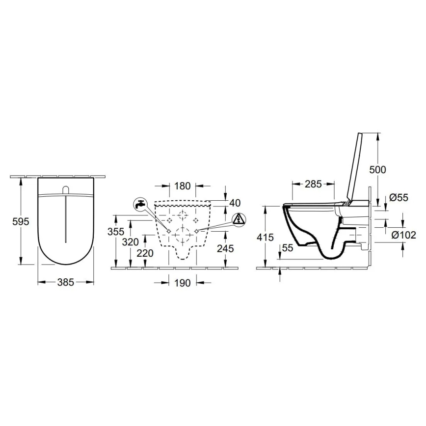 Villeroy & Boch V0E100R1 - Pakabinamas bidė su SoftClose sėdynės dangčiu VICLEAN keramika/balta +nuotolinis valdymas