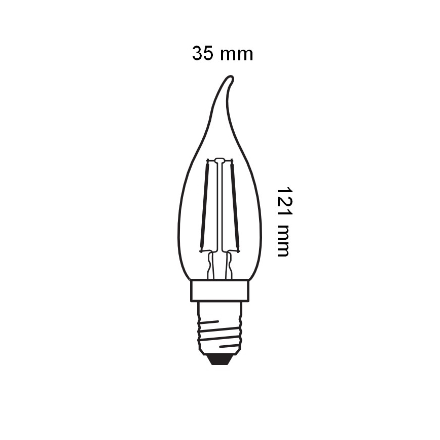 Vintažinė LED filamentinė lemputė E14/1,5W/230V 2400K - Osram