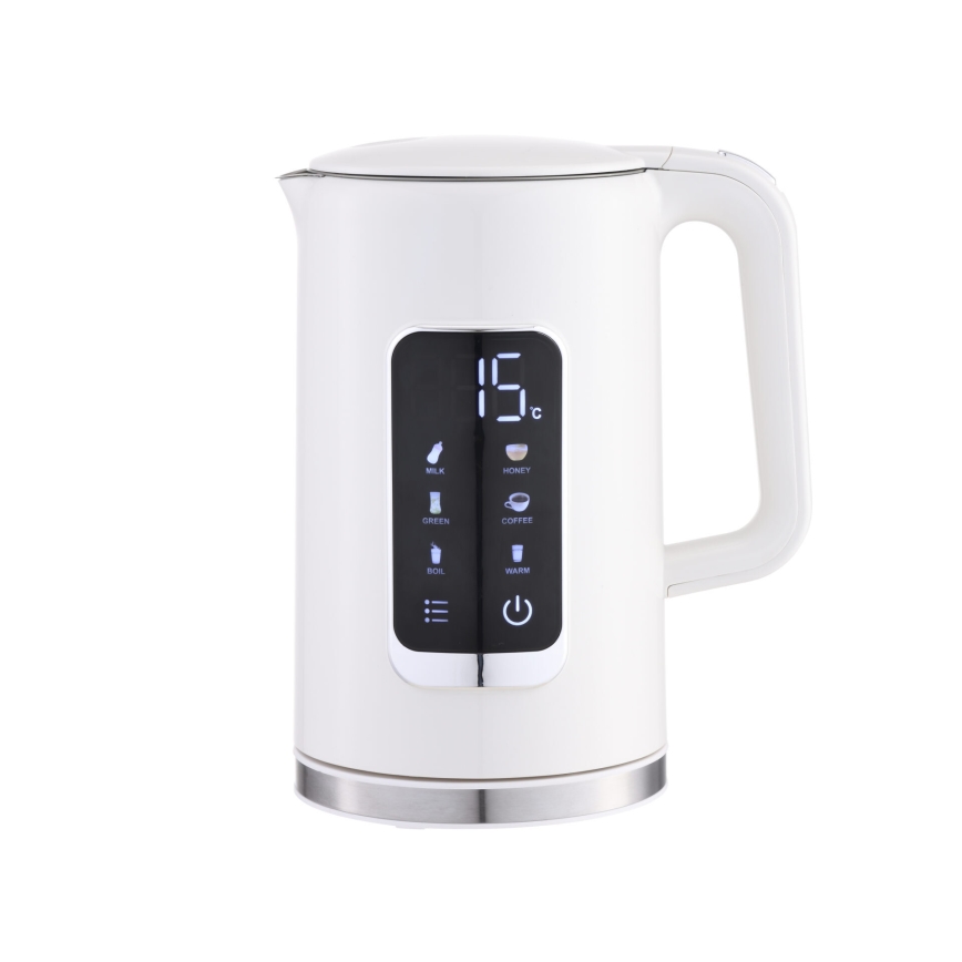 Virdulys su LCD ekranu 1,7 l 2200W/230V balta + kelioninė taurė 450 ml