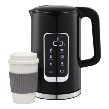 Virdulys su LCD ekranu 1,7 l 2200W/230V juoda + kelioninė taurė 450 ml