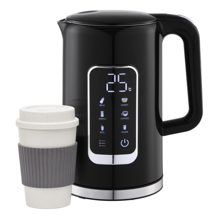 Virdulys su LCD ekranu 1,7 l 2200W/230V juoda + kelioninė taurė 450 ml