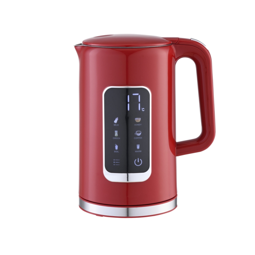 Virdulys su LCD ekranu 1,7 l 2200W/230V raudona + kelioninė taurė 450 ml