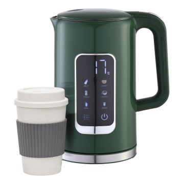 Virdulys su LCD ekranu 1,7 l 2200W/230V žalia + kelioninė taurė 450 ml