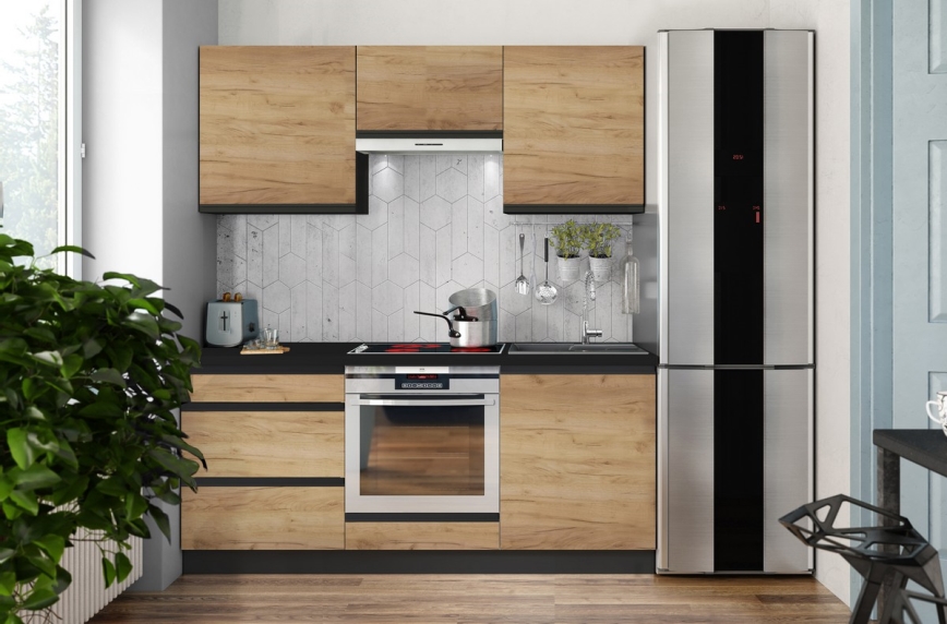 Virtuvės komplektas MARINA 180 cm, ąžuolas Craft