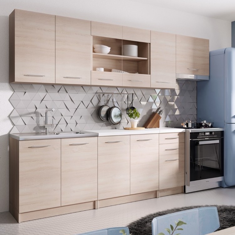 Virtuvės komplektas MARISA 260 cm, sonoma ąžuolas