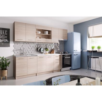 Virtuvės komplektas MARISA 260 cm, sonoma ąžuolas